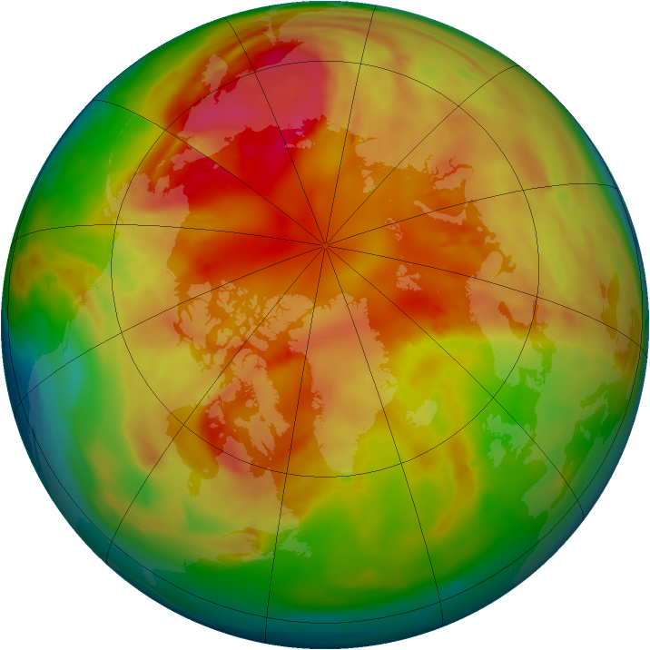 Arctic ozone map for 28 February 2009